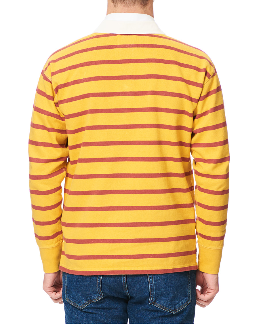 Herre | Gensere | Drake's | Long Sleeve Rugby Strype Yellow/Red
