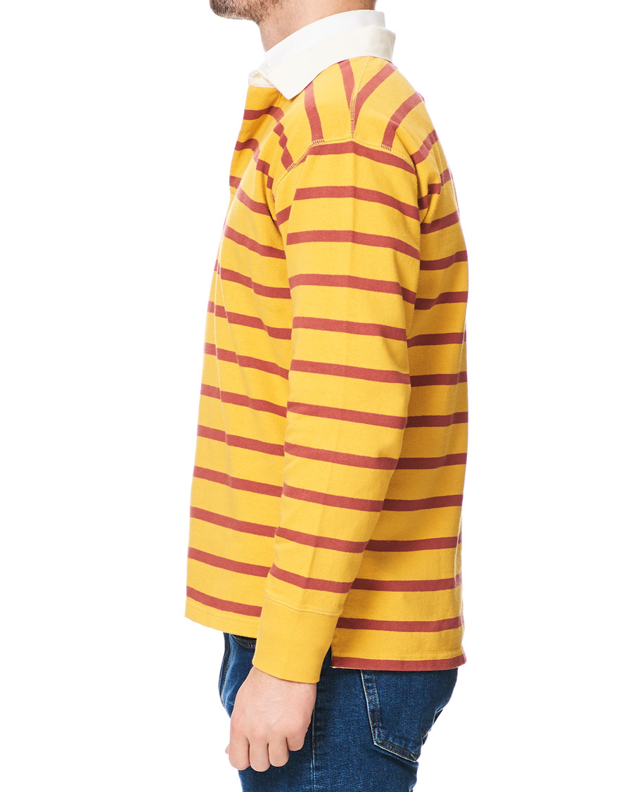 Herre | Gensere | Drake's | Long Sleeve Rugby Strype Yellow/Red