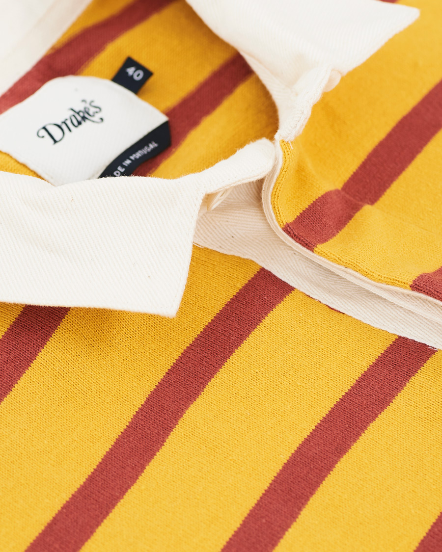 Herre | Gensere | Drake's | Long Sleeve Rugby Strype Yellow/Red