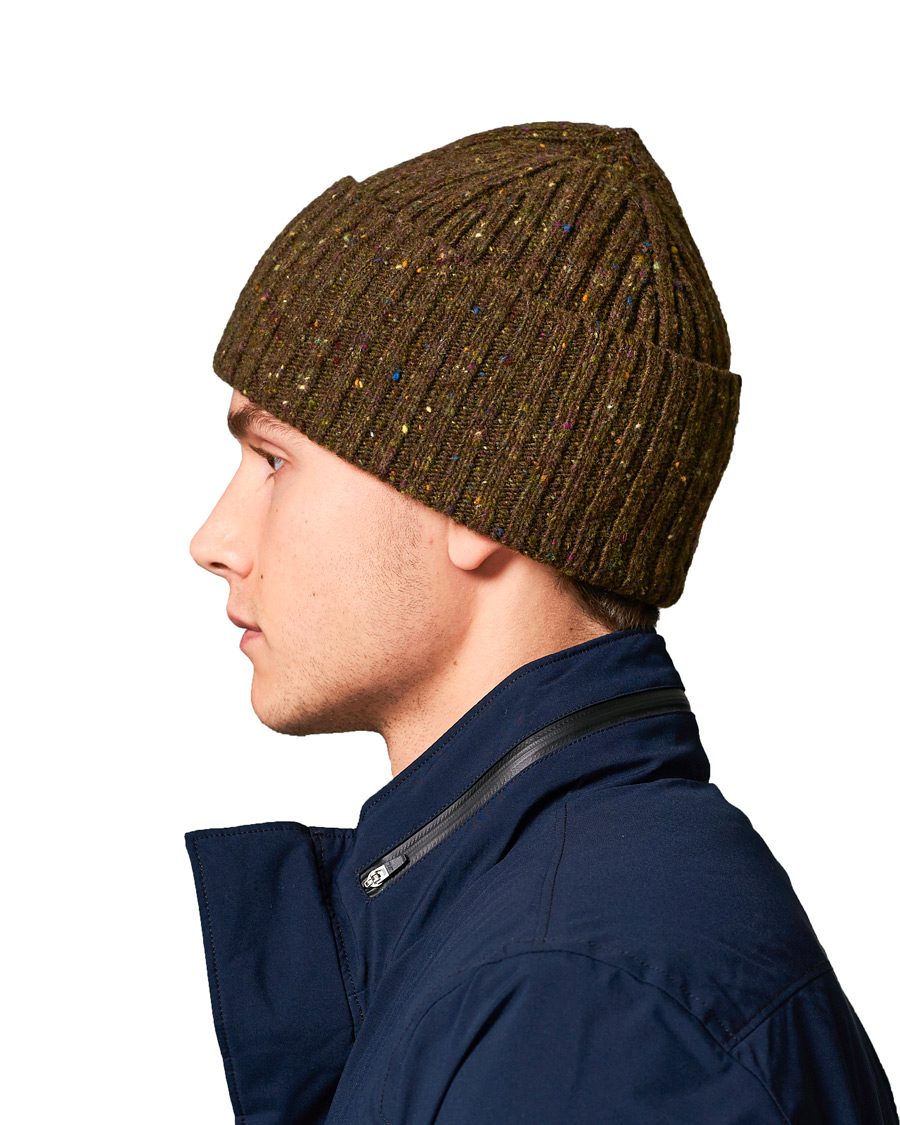 Herre | Drake's Classic Donegal Merino Hat Moss | Drake's | Classic Donegal Merino Hat Moss