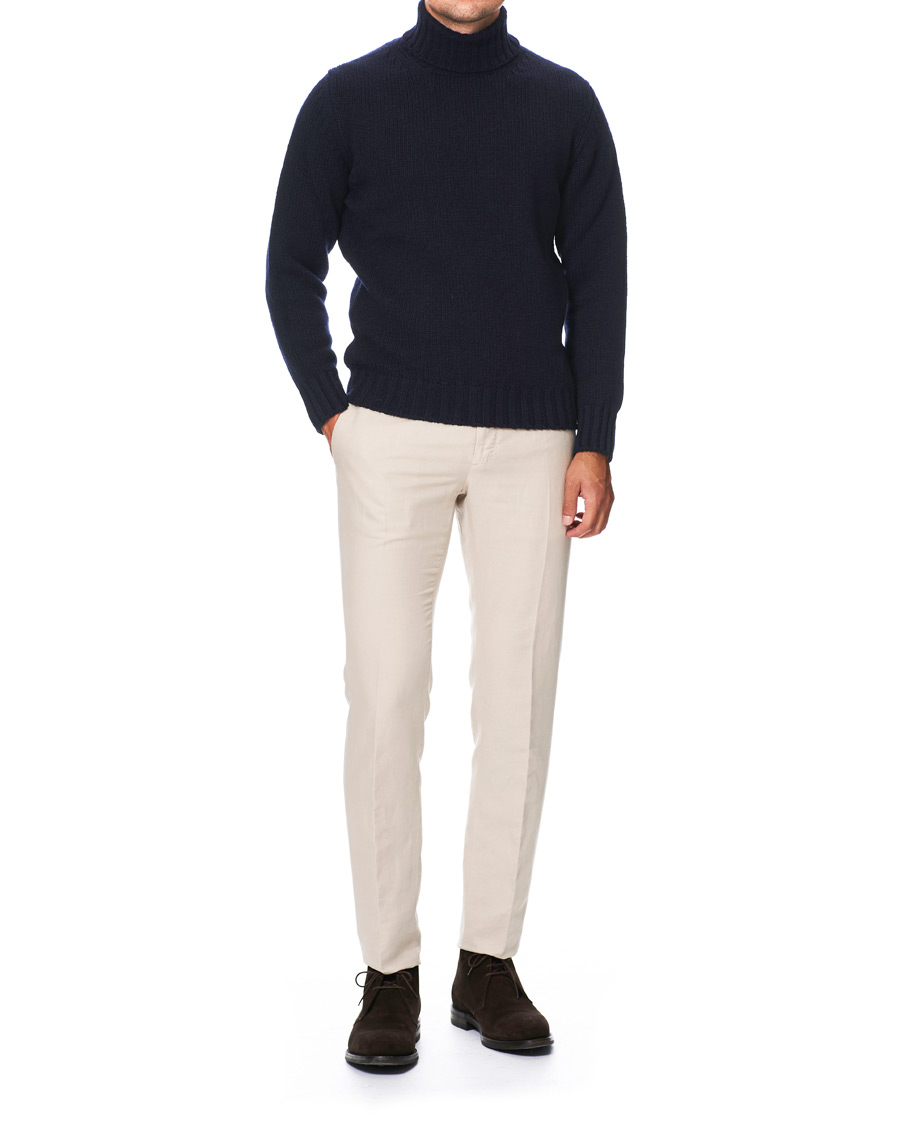 Herre | Gensere | Drake's | Lambswool Rollneck Navy