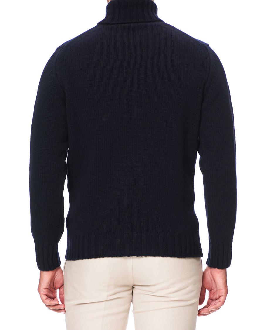 Herre | Gensere | Drake's | Lambswool Rollneck Navy