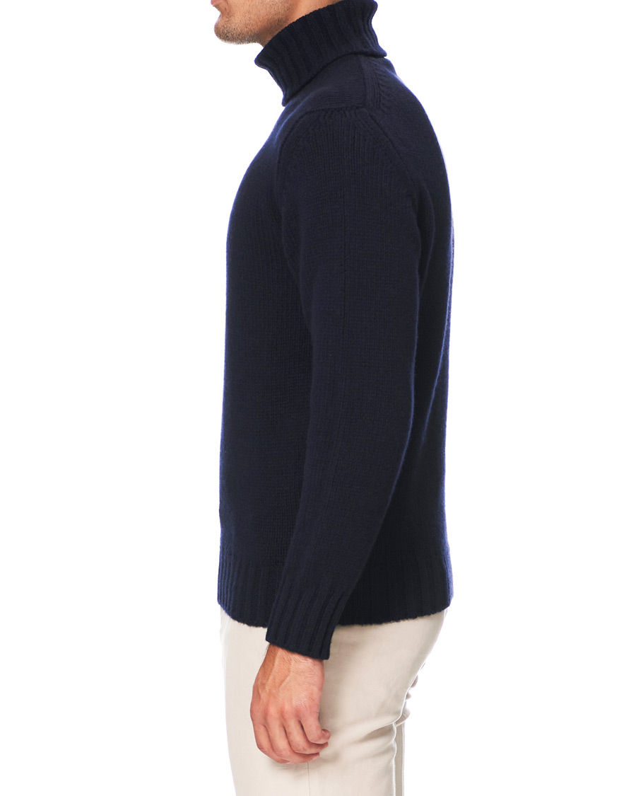 Herre | Gensere | Drake's | Lambswool Rollneck Navy