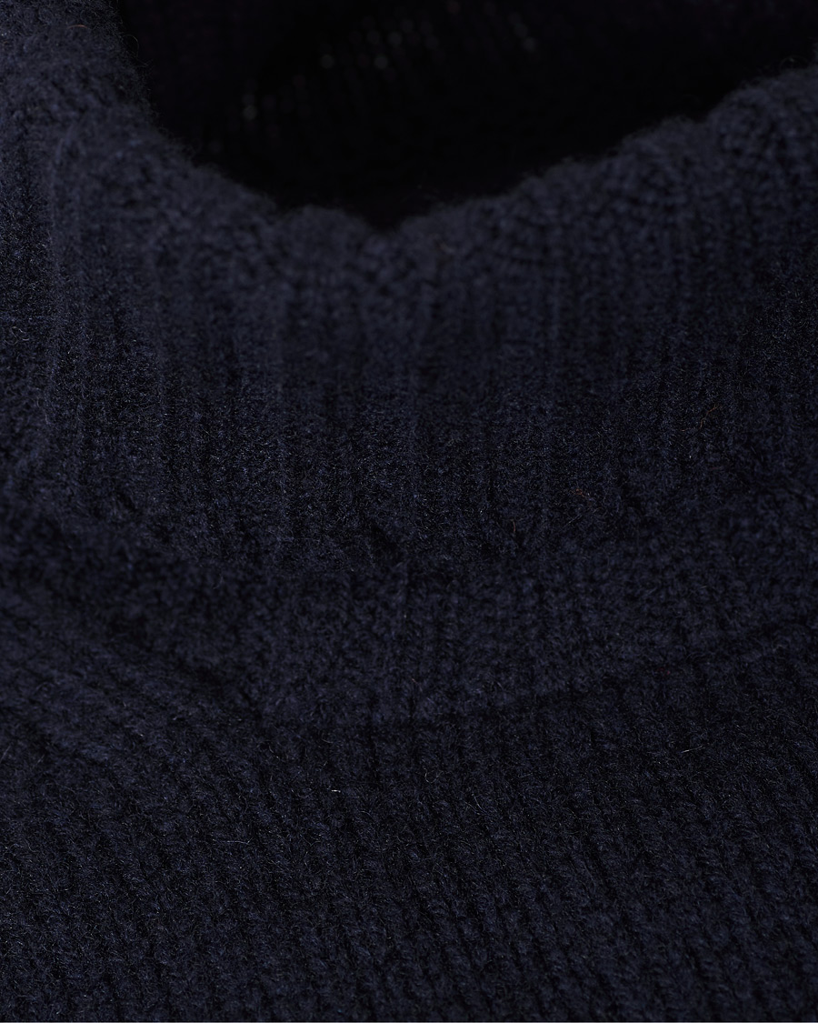 Herre | Gensere | Drake's | Lambswool Rollneck Navy