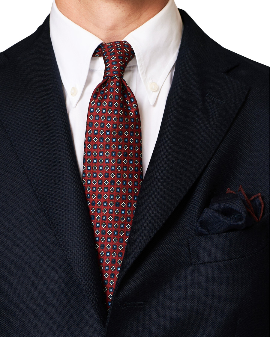 Herre | Drake's Plain Wool/Silk Pocket Square Navy | Drake's | Plain Wool/Silk Pocket Square Navy