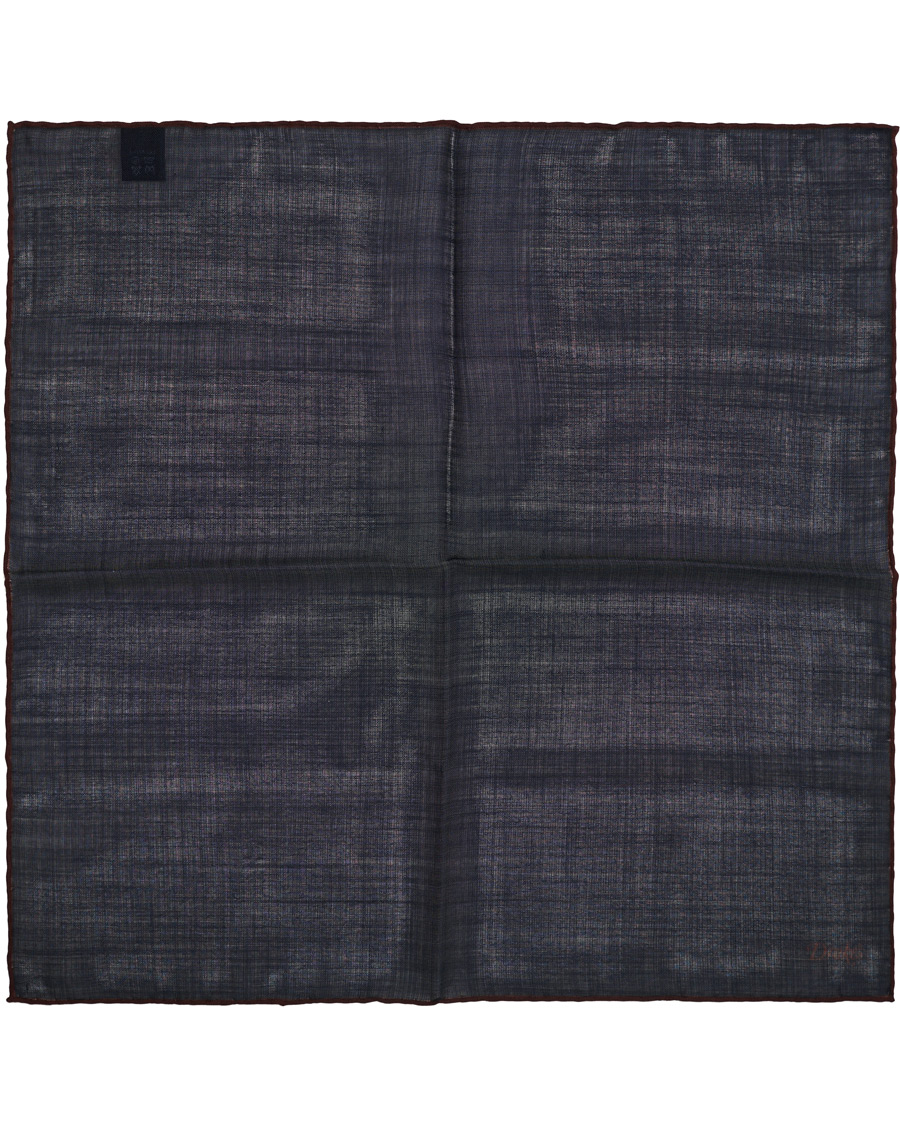 Herre | Drake's Plain Wool/Silk Pocket Square Navy | Drake's | Plain Wool/Silk Pocket Square Navy