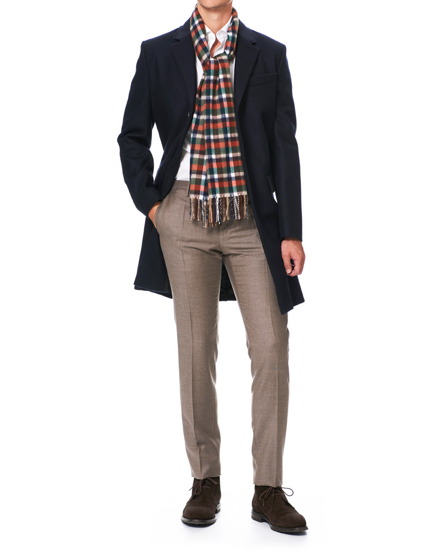 Herre | Drake's Lambswool/Angora Small Check Scarf Multi | Drake's | Lambswool/Angora Small Check Scarf Multi