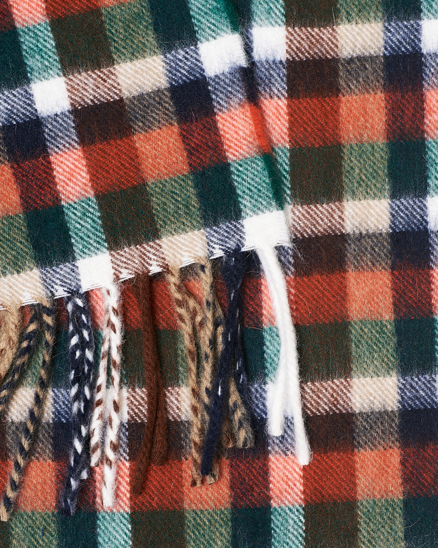 Herre | Drake's Lambswool/Angora Small Check Scarf Multi | Drake's | Lambswool/Angora Small Check Scarf Multi