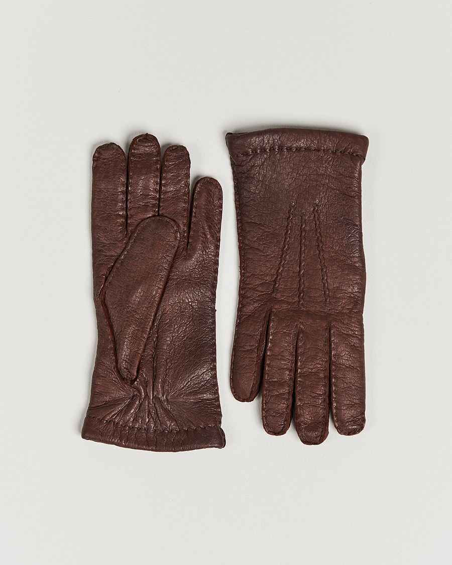 Herre | Hansker | Hestra | Peccary Handsewn Cashmere Lined Glove Siena