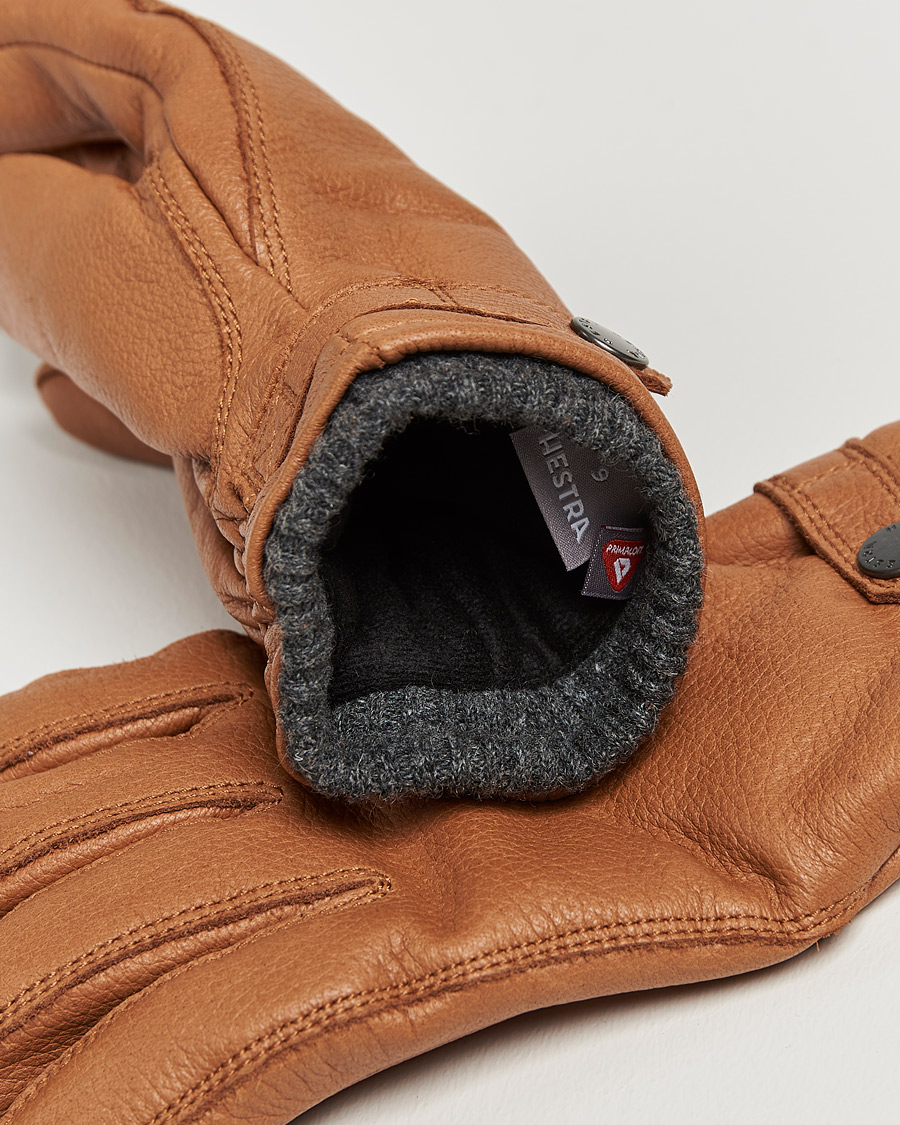 Herre | Assesoarer | Hestra | Utsjö Fleece Liner Buckle Elkskin Glove Cognac