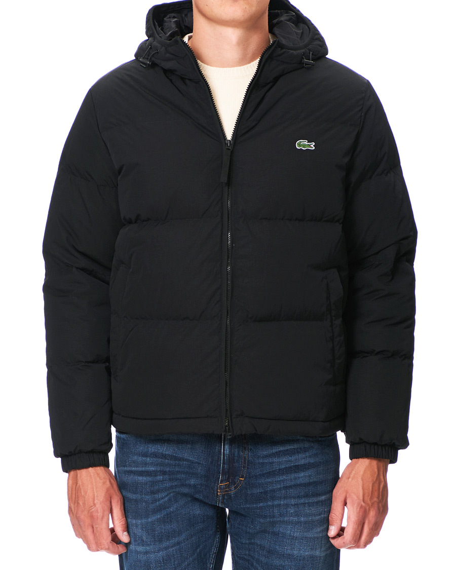 Herre | Jakker | Lacoste | Down Hooded Jacket Noir