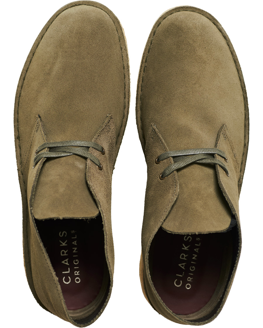 Herre | Clarks Originals Desert Boot Light Olive Suede | Clarks Originals | Desert Boot Light Olive Suede