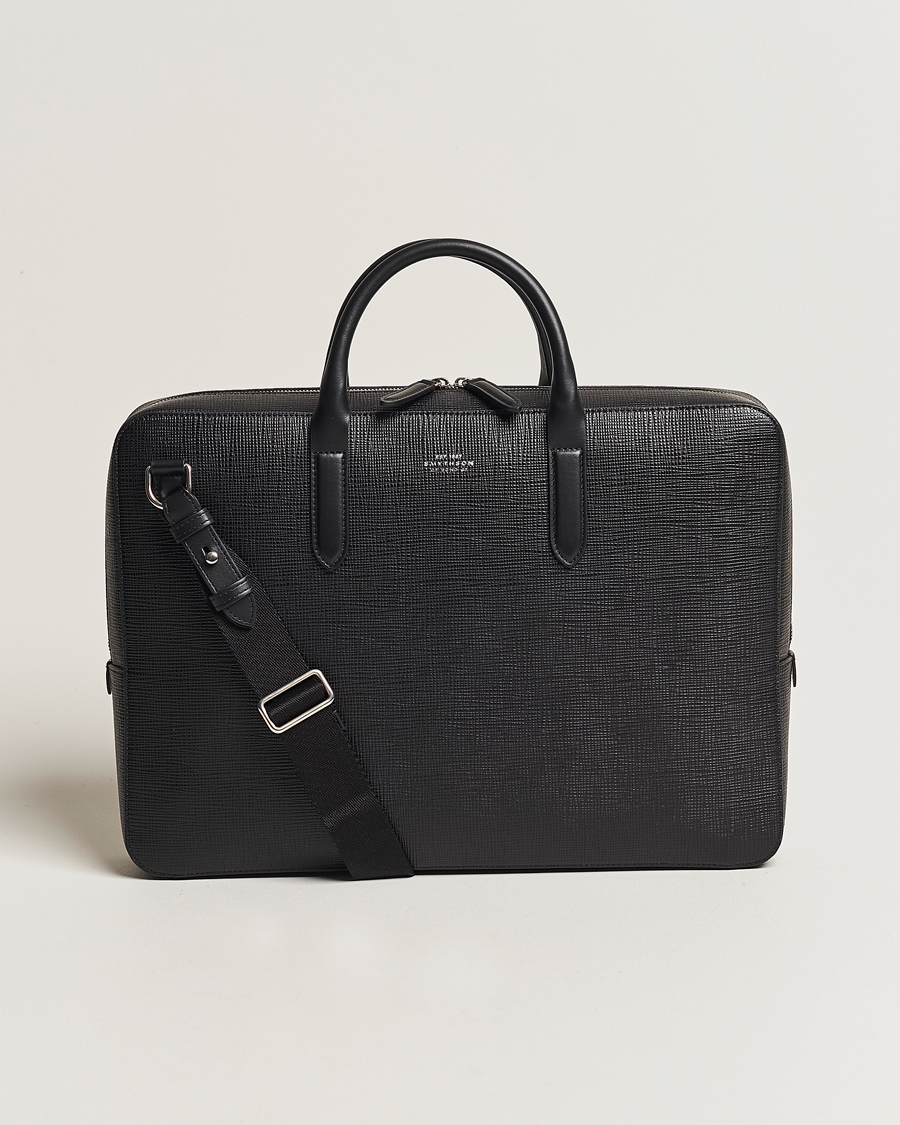Herre | Vesker | Smythson | Panama Lightweight Briefcase Black