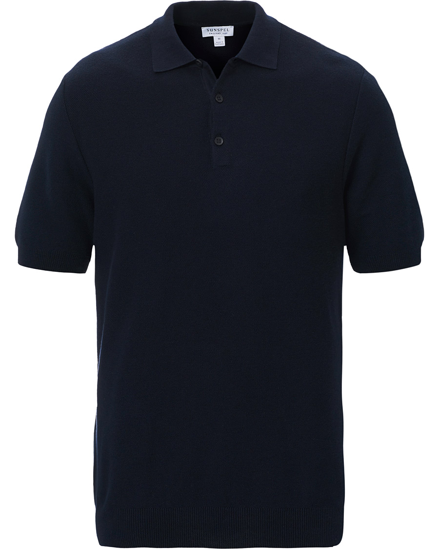 Herre | Pikéer | Sunspel | Fine Texture Polo Navy