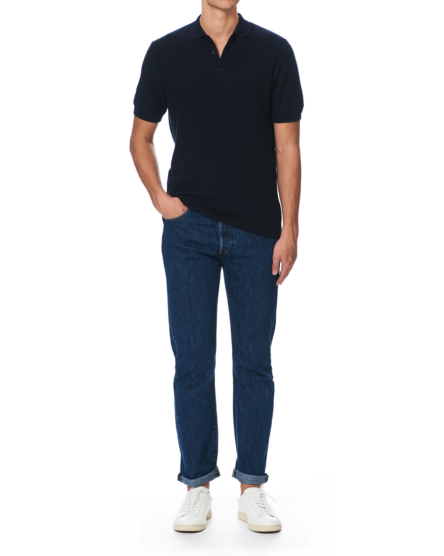 Herre | Pikéer | Sunspel | Fine Texture Polo Navy