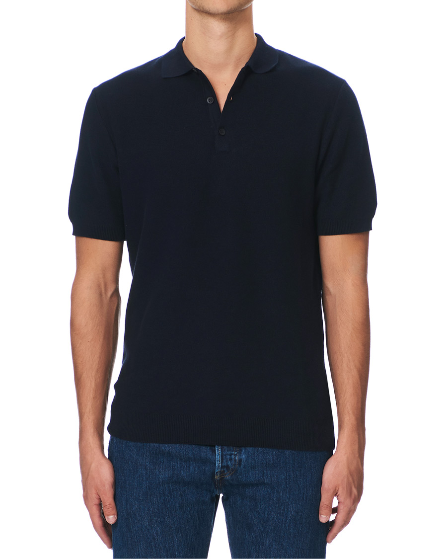 Herre | Pikéer | Sunspel | Fine Texture Polo Navy