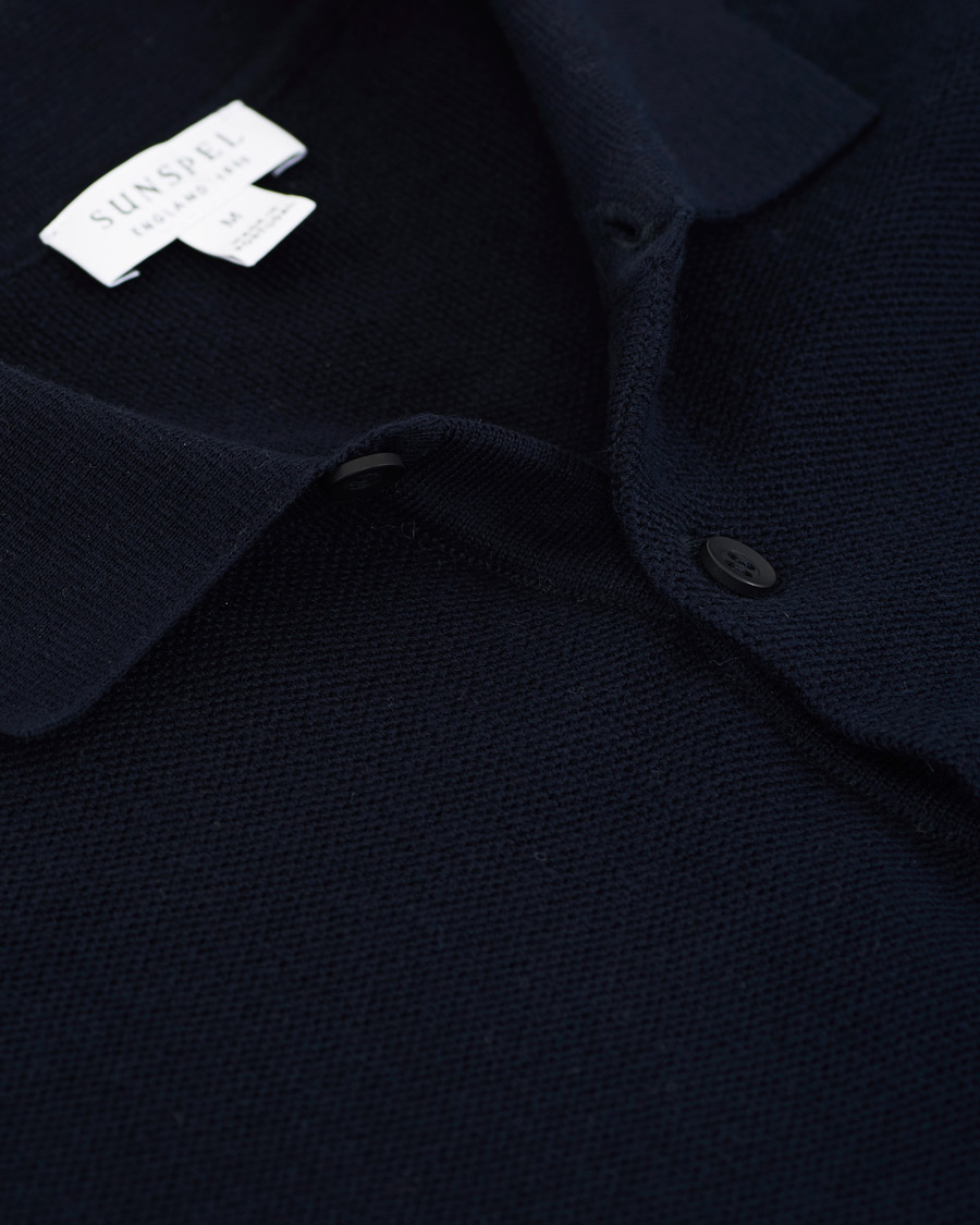 Herre | Pikéer | Sunspel | Fine Texture Polo Navy