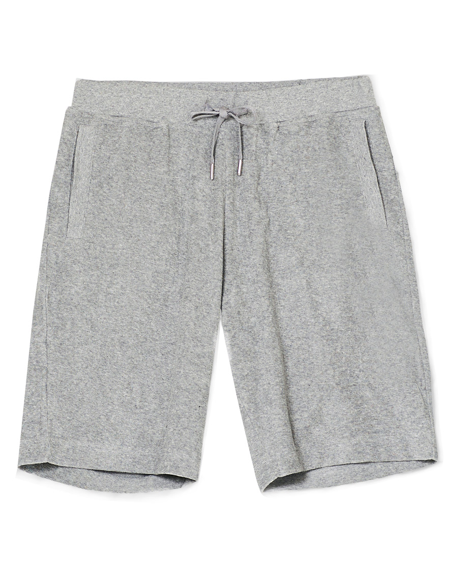 Herre | Shorts | Sunspel | Organic Cotton Towelling Shorts Grey Melange