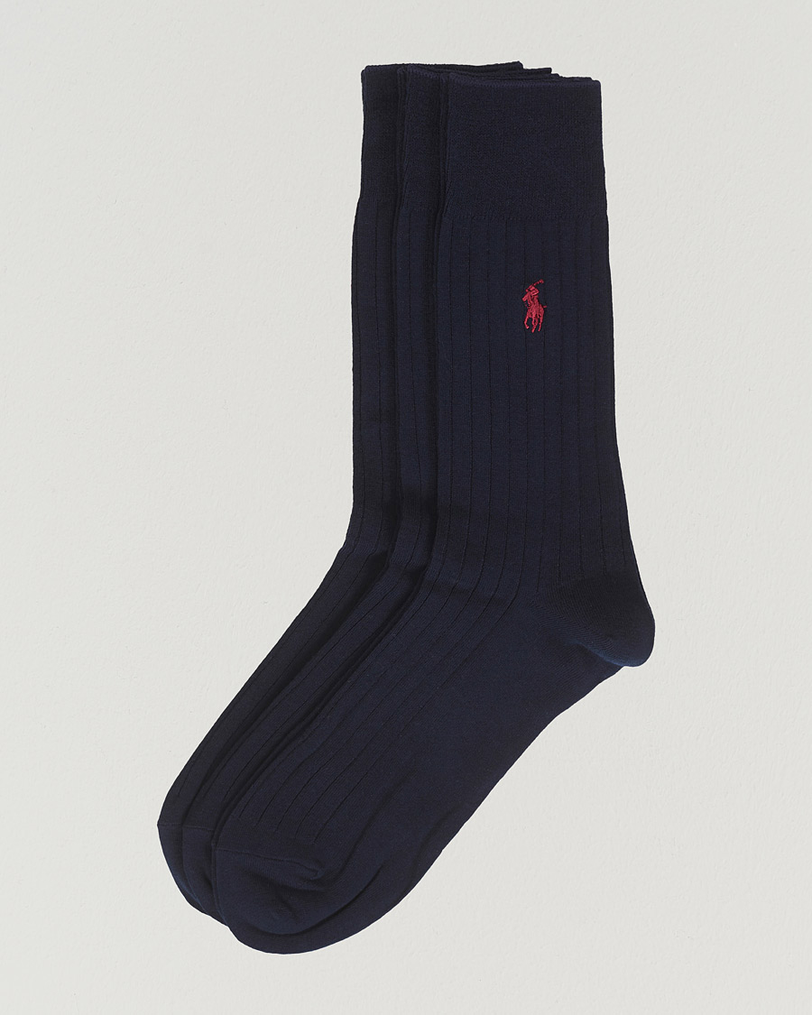 Herre |  | Polo Ralph Lauren | 3-Pack Egyptian Cotton Socks Navy