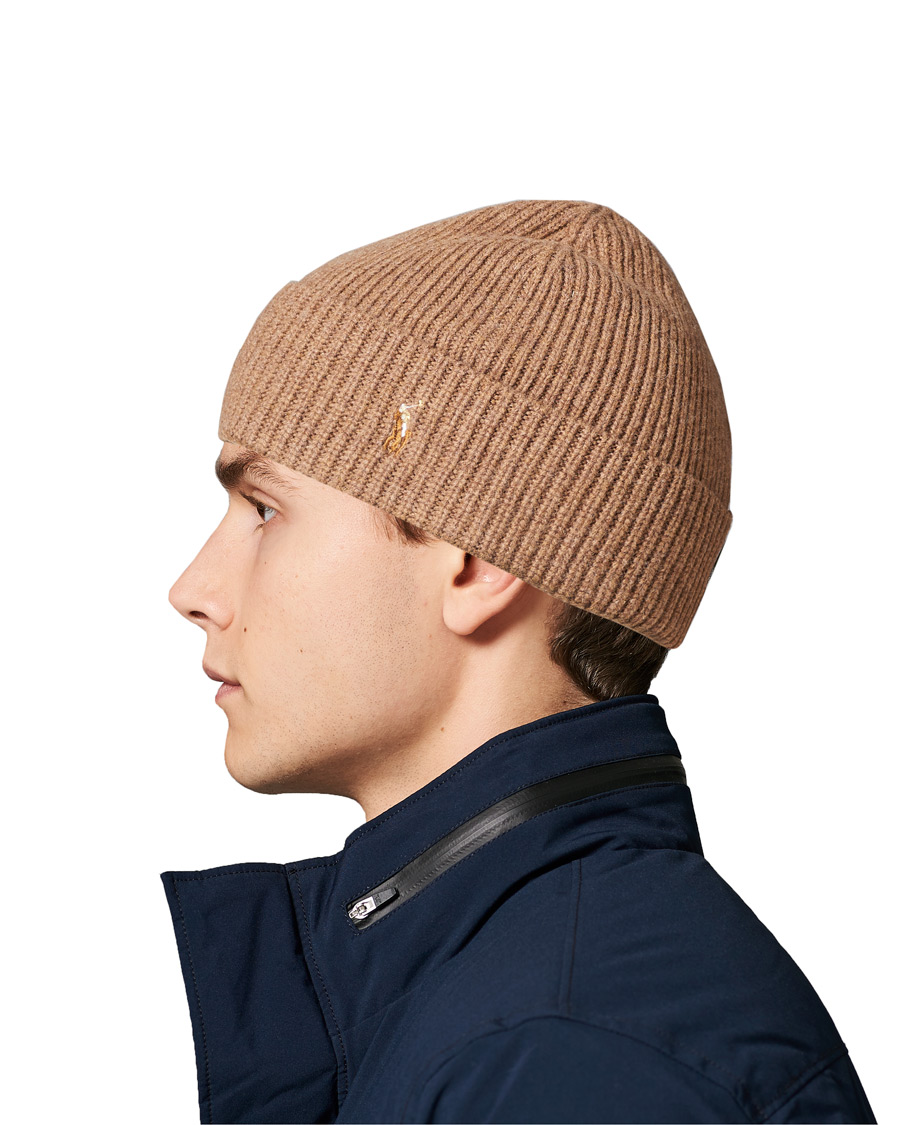 Polo Ralph Lauren Cotton Beanie Honey Brown Heather