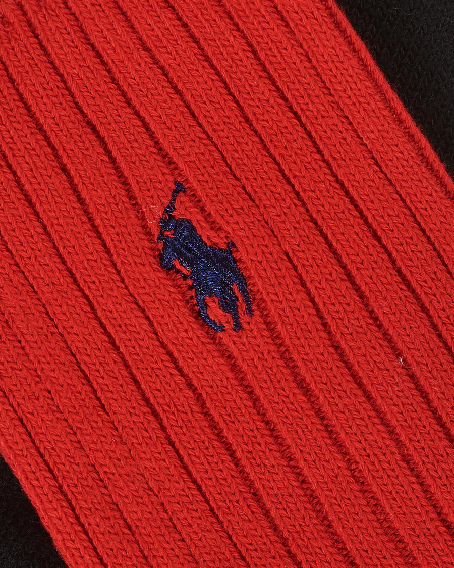 Herre | Undertøy | Polo Ralph Lauren | 3-Pack Gift Box Ribbed Socks Red/Cream/Black