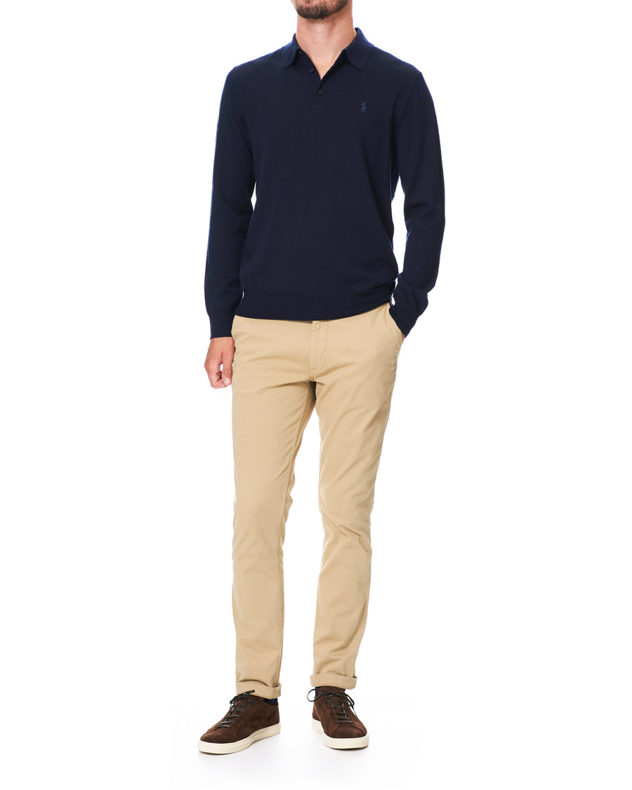 Herre | Gensere | Polo Ralph Lauren | Merino Knitted Polo Hunter Navy