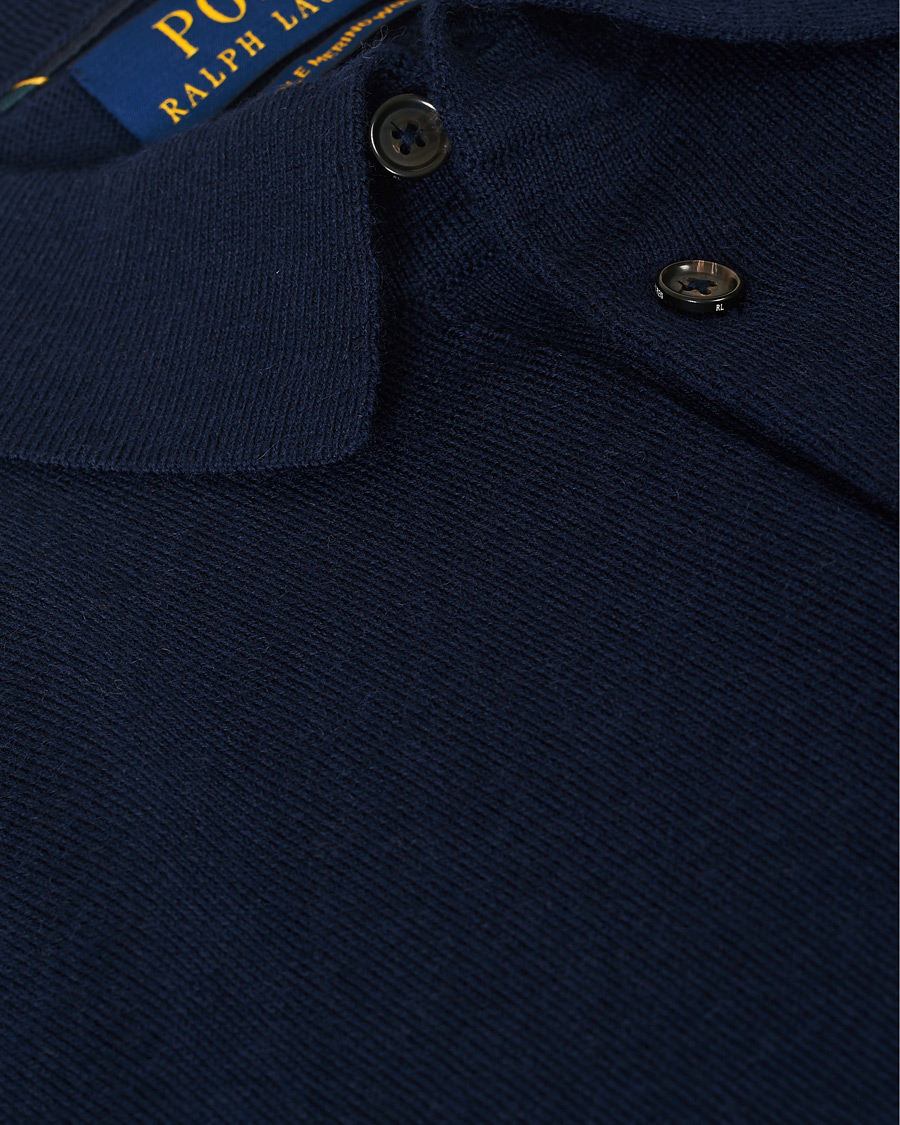 Herre | Gensere | Polo Ralph Lauren | Merino Knitted Polo Hunter Navy