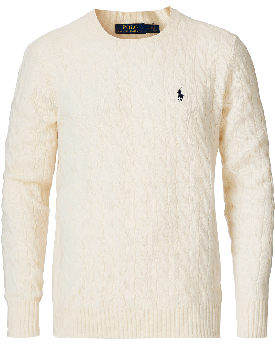 Herre | Gensere | Polo Ralph Lauren | Wool/Cashmere Cable Sweater Cream