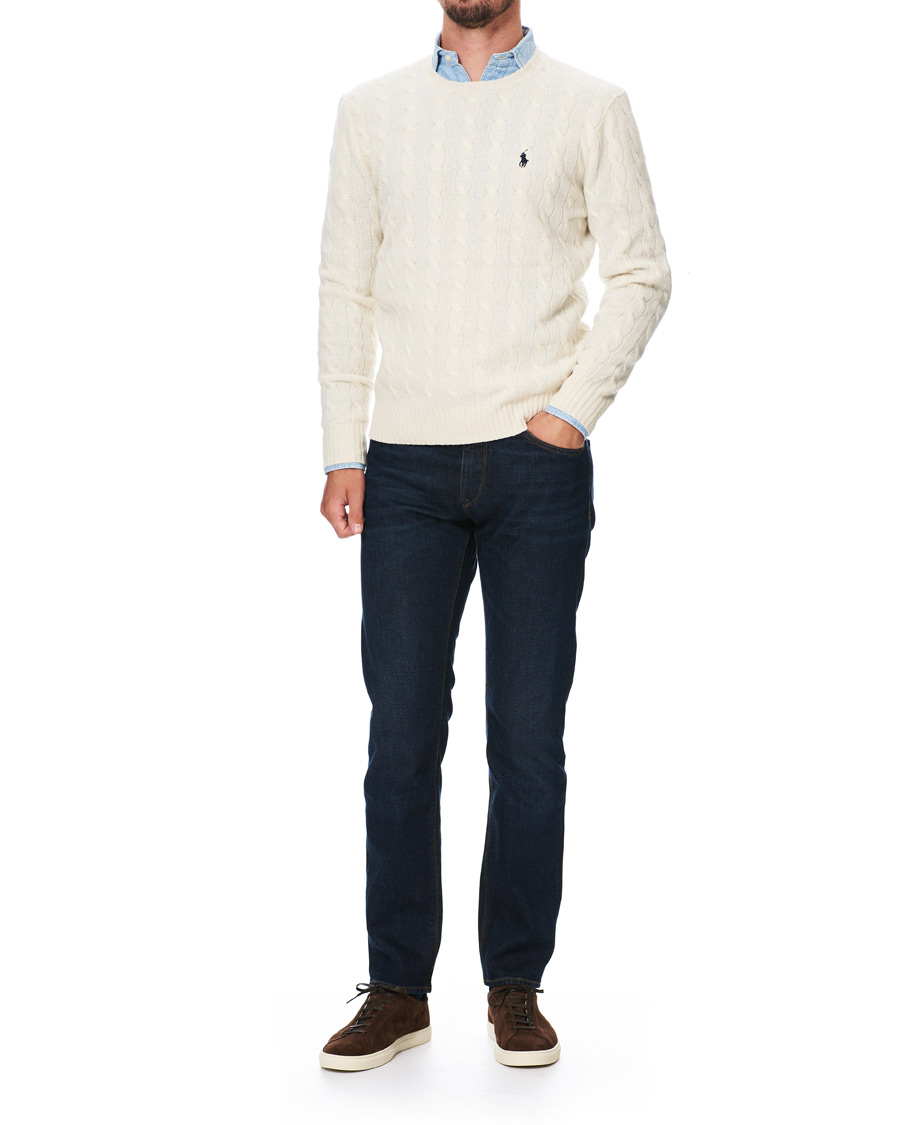 Herre | Gensere | Polo Ralph Lauren | Wool/Cashmere Cable Sweater Cream