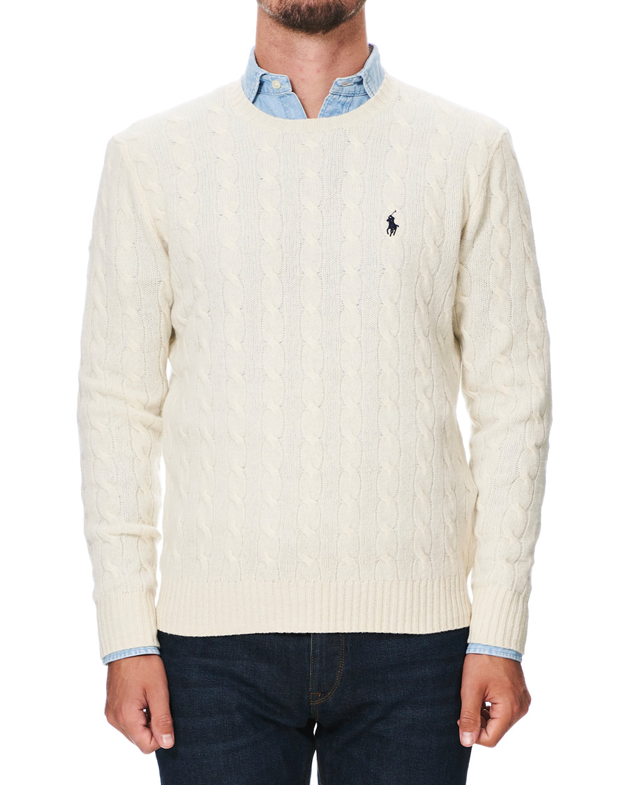 Herre | Gensere | Polo Ralph Lauren | Wool/Cashmere Cable Sweater Cream