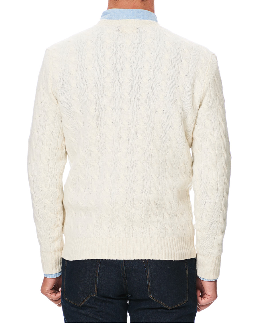 Herre | Gensere | Polo Ralph Lauren | Wool/Cashmere Cable Sweater Cream