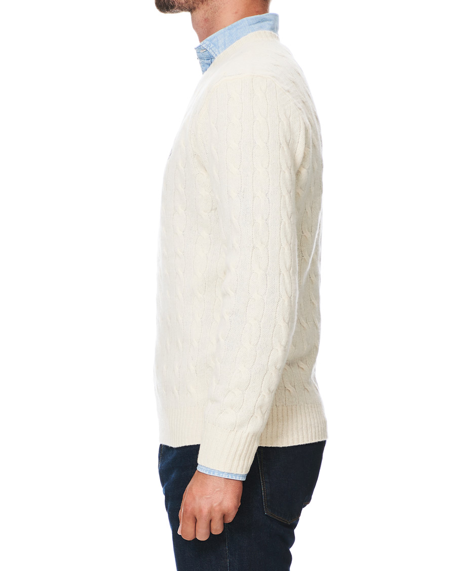 Herre | Gensere | Polo Ralph Lauren | Wool/Cashmere Cable Sweater Cream