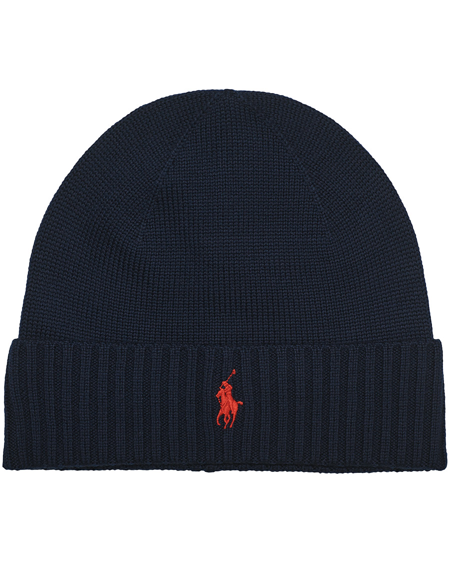 Herre | Polo Ralph Lauren Merino Wool Beanie Piper Navy | Polo Ralph Lauren | Merino Wool Beanie Piper Navy