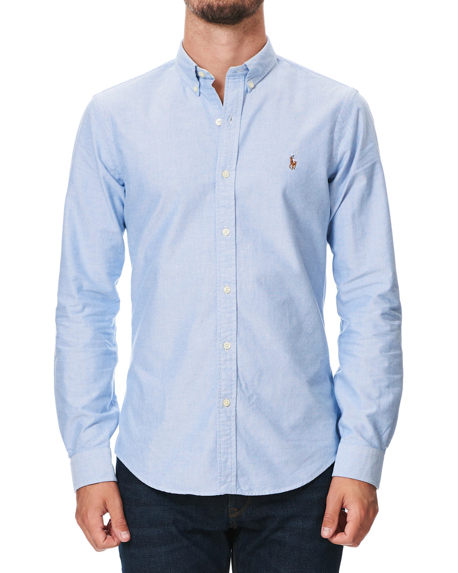 Herre | Skjorter | Polo Ralph Lauren | Slim Fit Contrast Oxford Shirt Light Blue