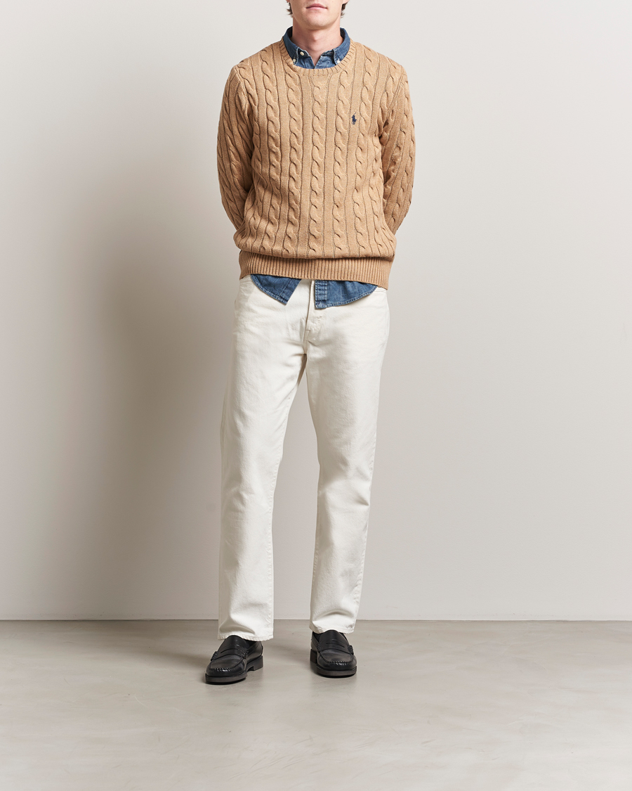 Herre | Gensere | Polo Ralph Lauren | Cotton Cable Pullover Camel Melange