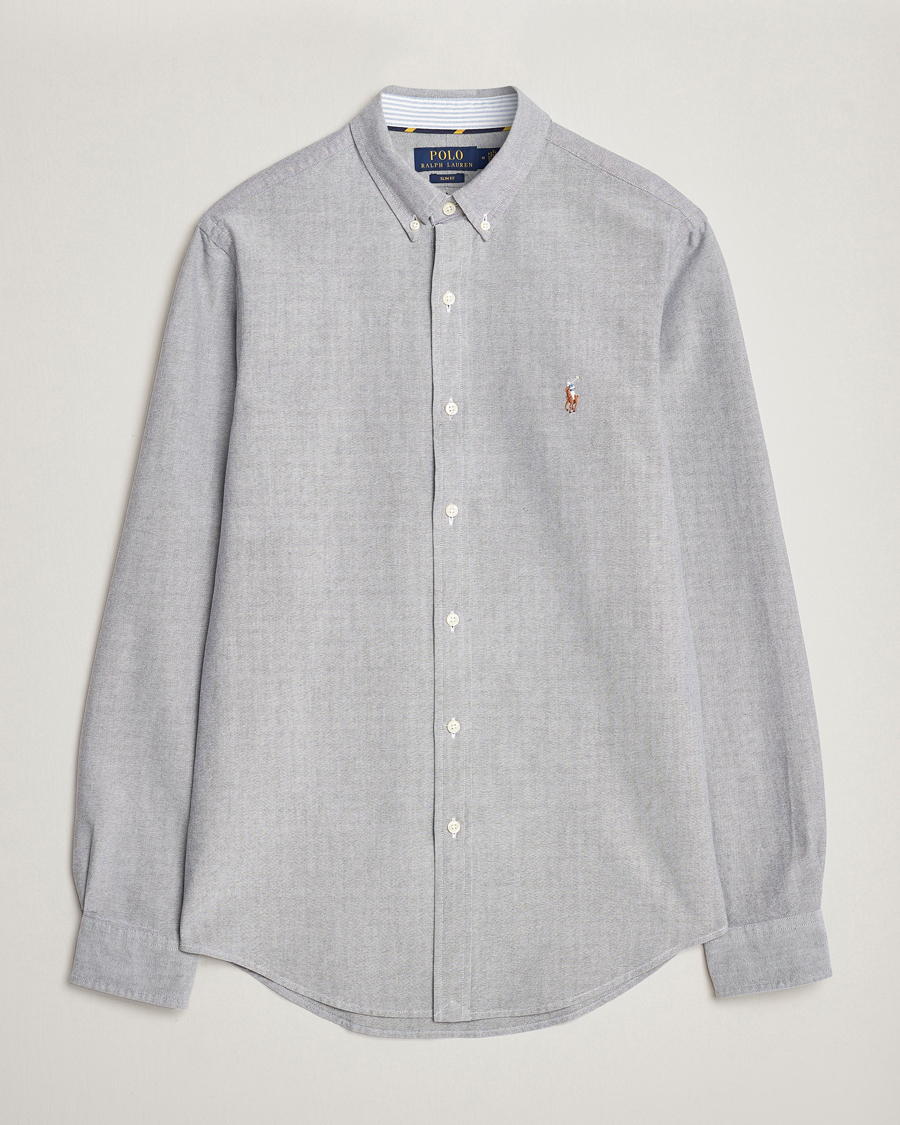 Herre |  | Polo Ralph Lauren | Slim Fit Oxford Button Down Shirt Slate