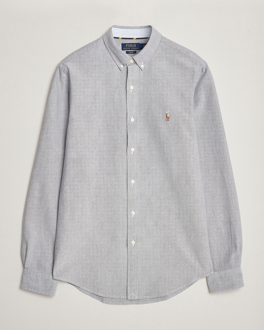 Herre | Skjorter | Polo Ralph Lauren | Slim Fit Oxford Button Down Shirt Slate