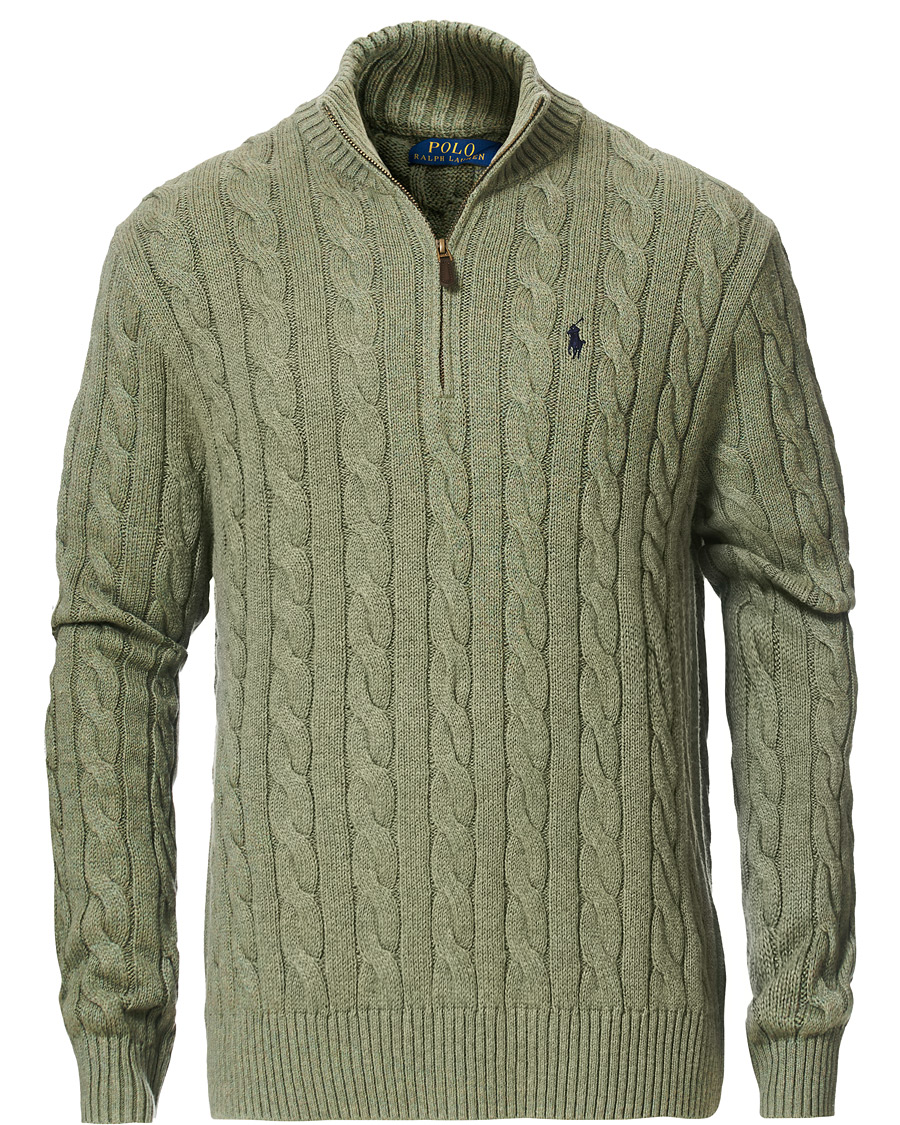 Herre | Gensere | Polo Ralph Lauren | Cotton Cable Half Zip Green