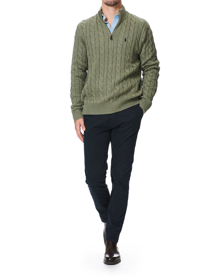 Herre | Gensere | Polo Ralph Lauren | Cotton Cable Half Zip Green