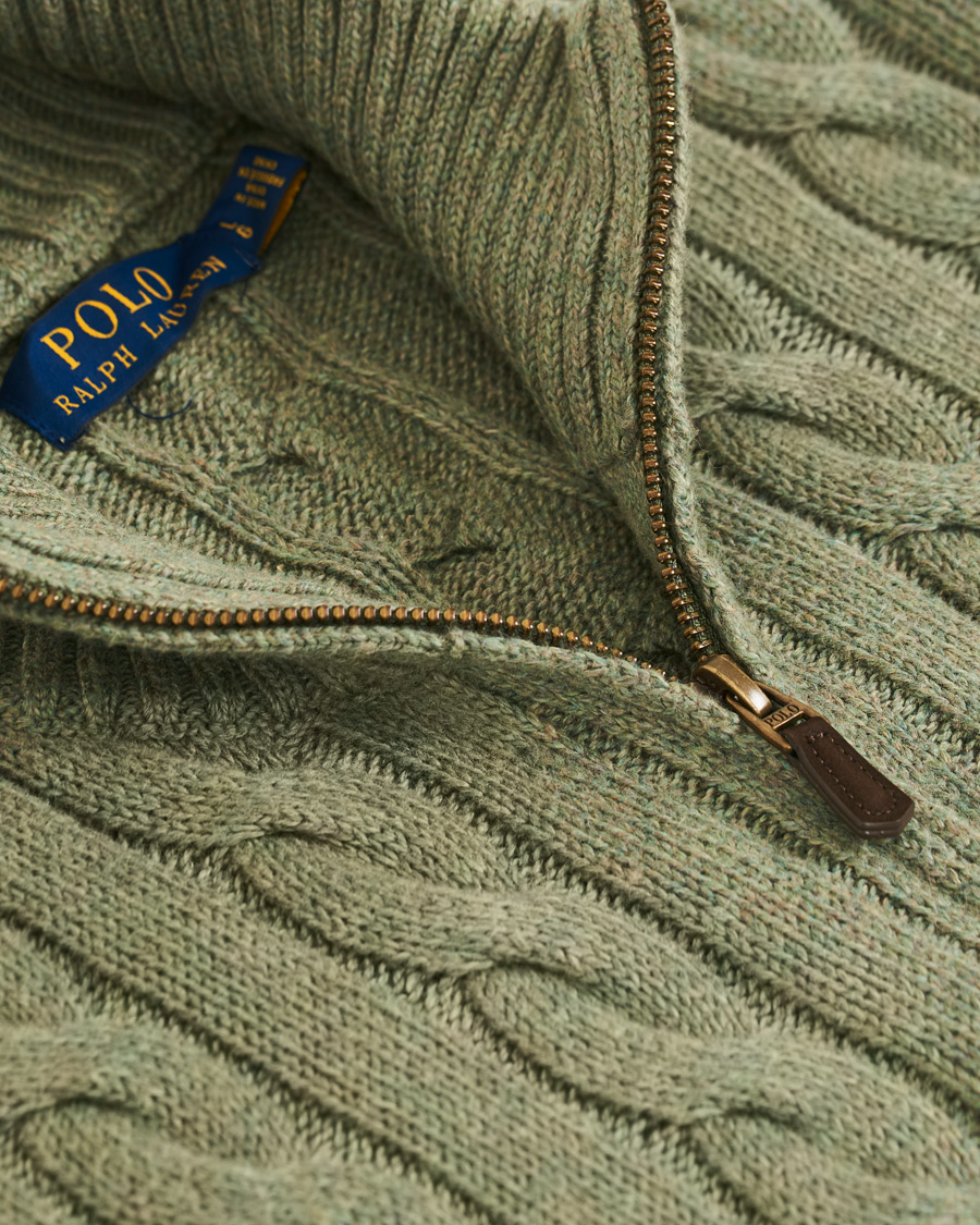 Herre | Gensere | Polo Ralph Lauren | Cotton Cable Half Zip Green