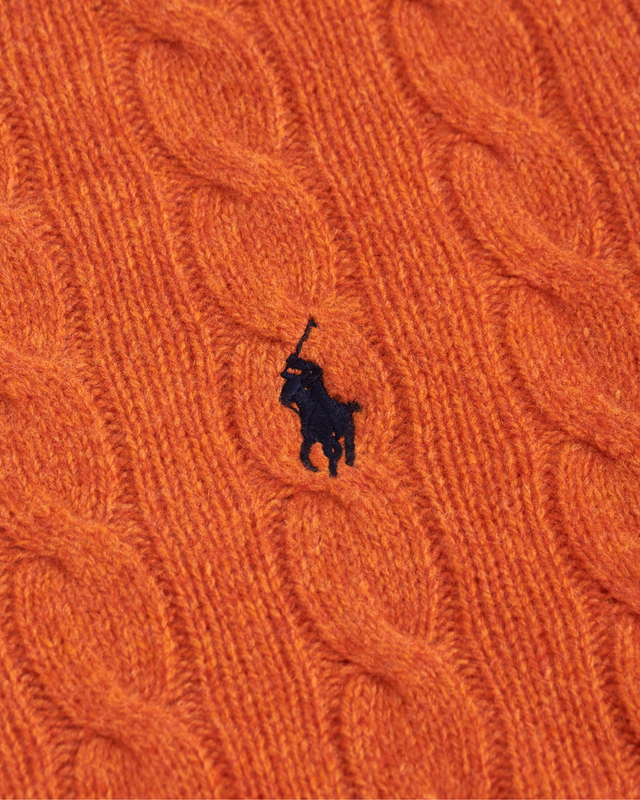 Herre | Gensere | Polo Ralph Lauren | Wool/Cashmere Cable Crew Neck Pullover Orange Heather