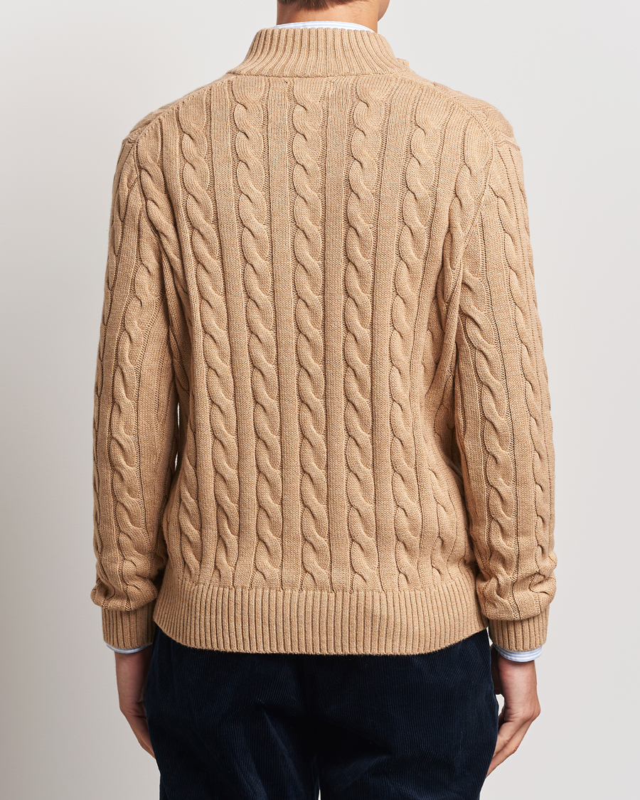Herre | Gensere | Polo Ralph Lauren | Cotton Cable Half Zip Camel Melange