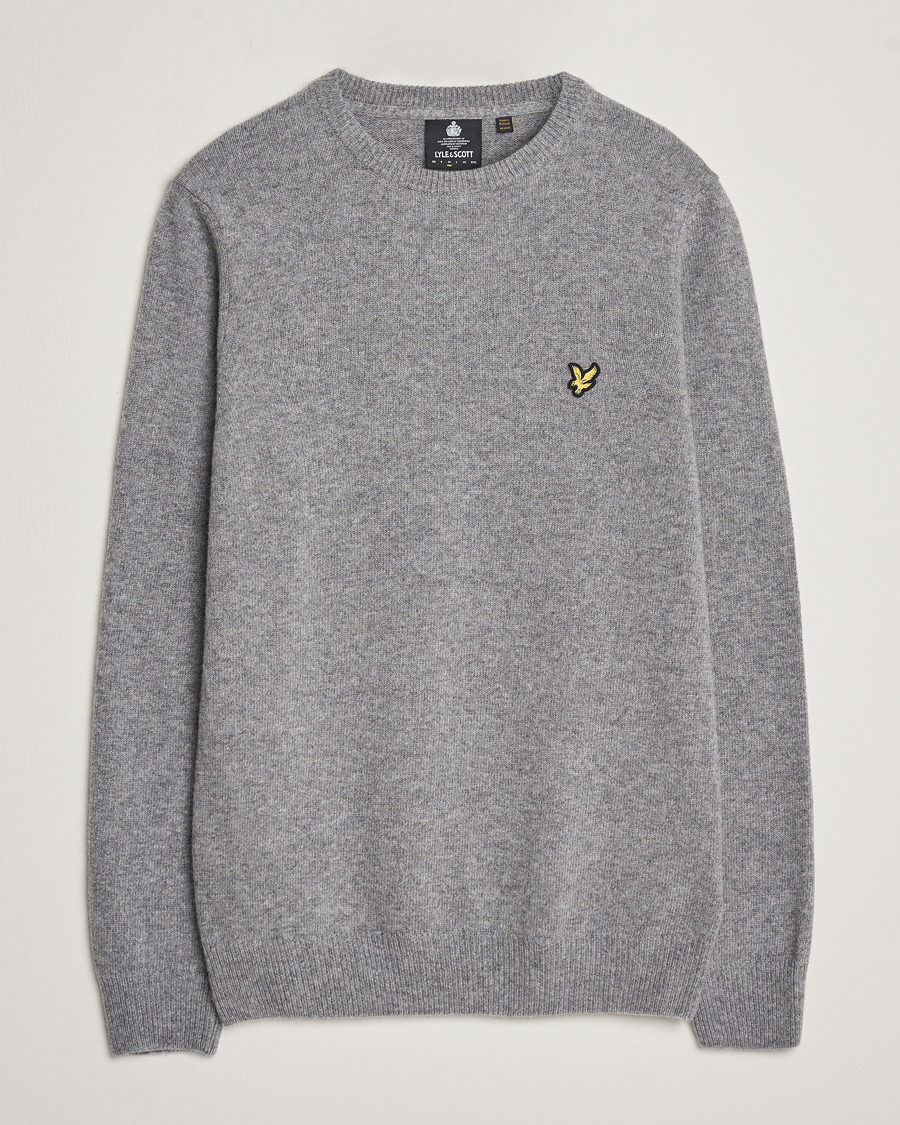 Herre | Gensere | Lyle & Scott | Lambswool Crew Neck Pullover Mid Grey Melange