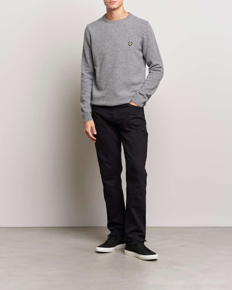Herre | Gensere | Lyle & Scott | Lambswool Crew Neck Pullover Mid Grey Melange