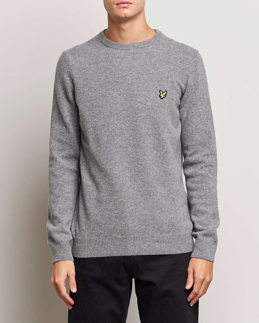 Herre | Gensere | Lyle & Scott | Lambswool Crew Neck Pullover Mid Grey Melange
