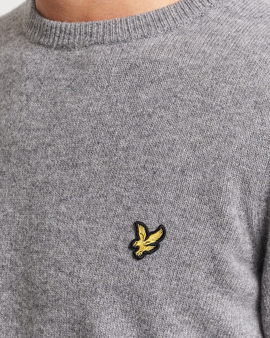 Herre | Gensere | Lyle & Scott | Lambswool Crew Neck Pullover Mid Grey Melange