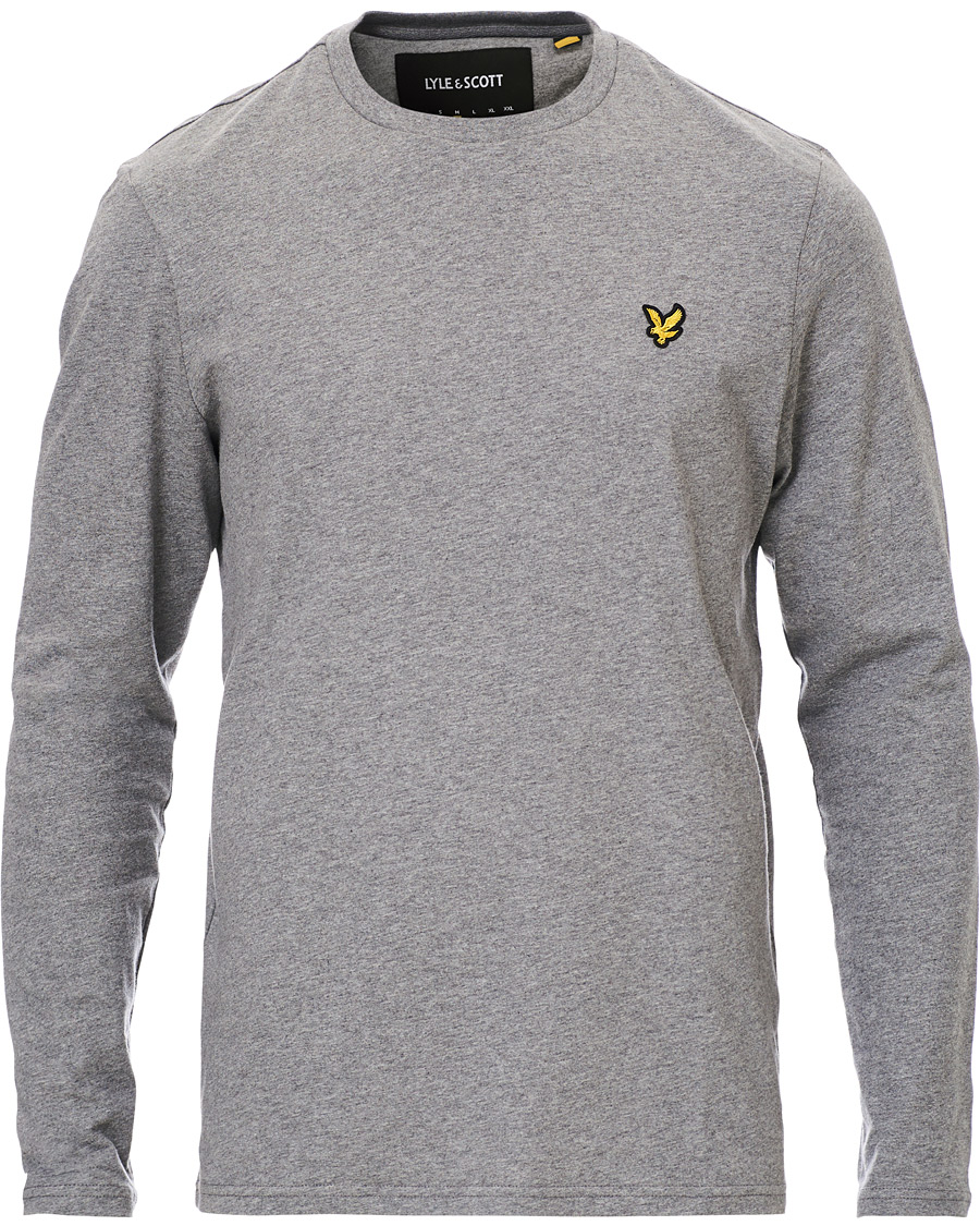 Herre | T-Shirts | Lyle & Scott | Long Sleeve Crew Neck Tee Mid Grey Marl