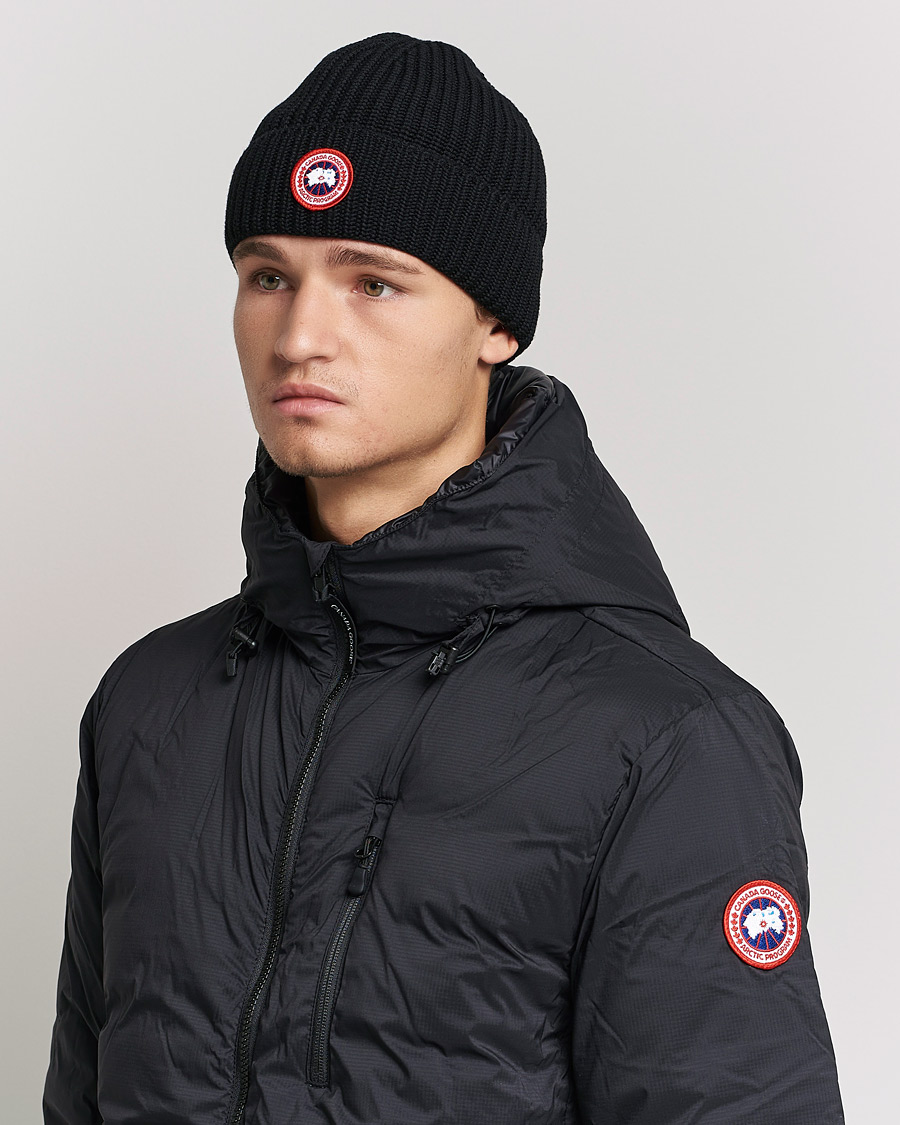 Herre | Canada Goose Arctic Disc Rib Toque Black | Canada Goose | Arctic Disc Rib Toque Black