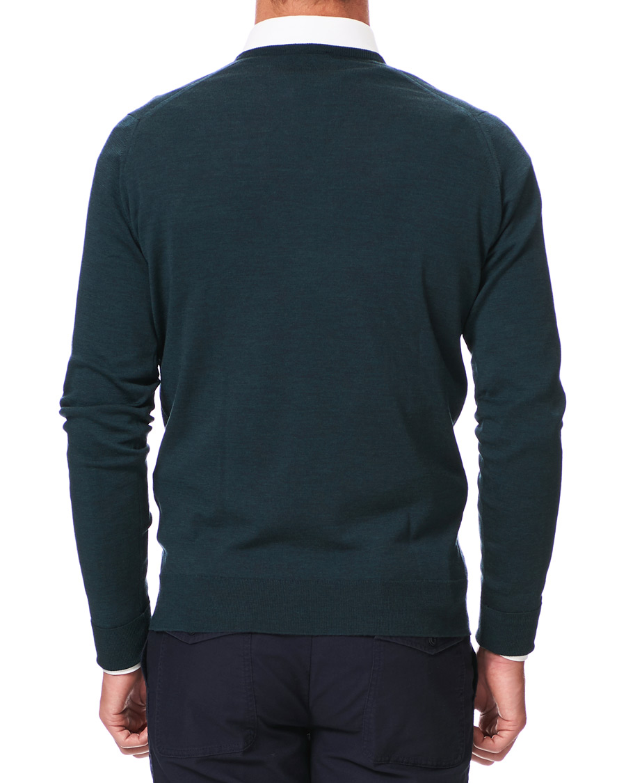 Herre | Gensere | John Smedley | Bobby Extra Fine Merino V-Neck Pullover Racing Green