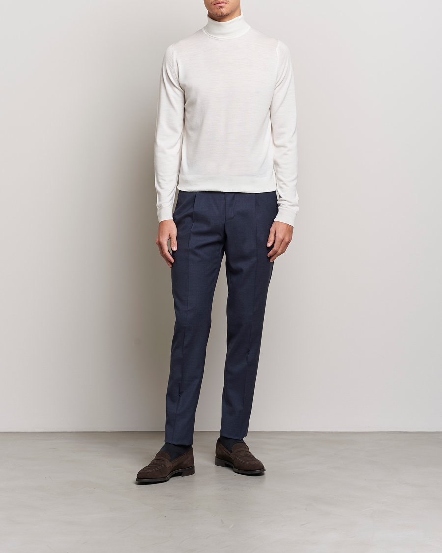 Herre | Gensere | John Smedley | Cherwell Extra Fine Merino Rollneck Snow White